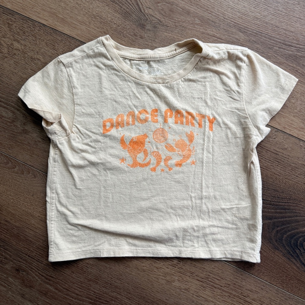 Aerie Cropped Graphic Tee Size S Dance Party Baby Tee Trendy 🤍